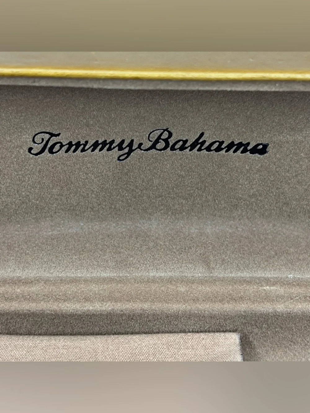 Tommy Bahama Brown Hard Shell Eyeglasses Case With Logo